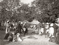 India Tiger Hunt Big Game Hunting Hunters Villagers Camp Vtg. Photo 19thC.
