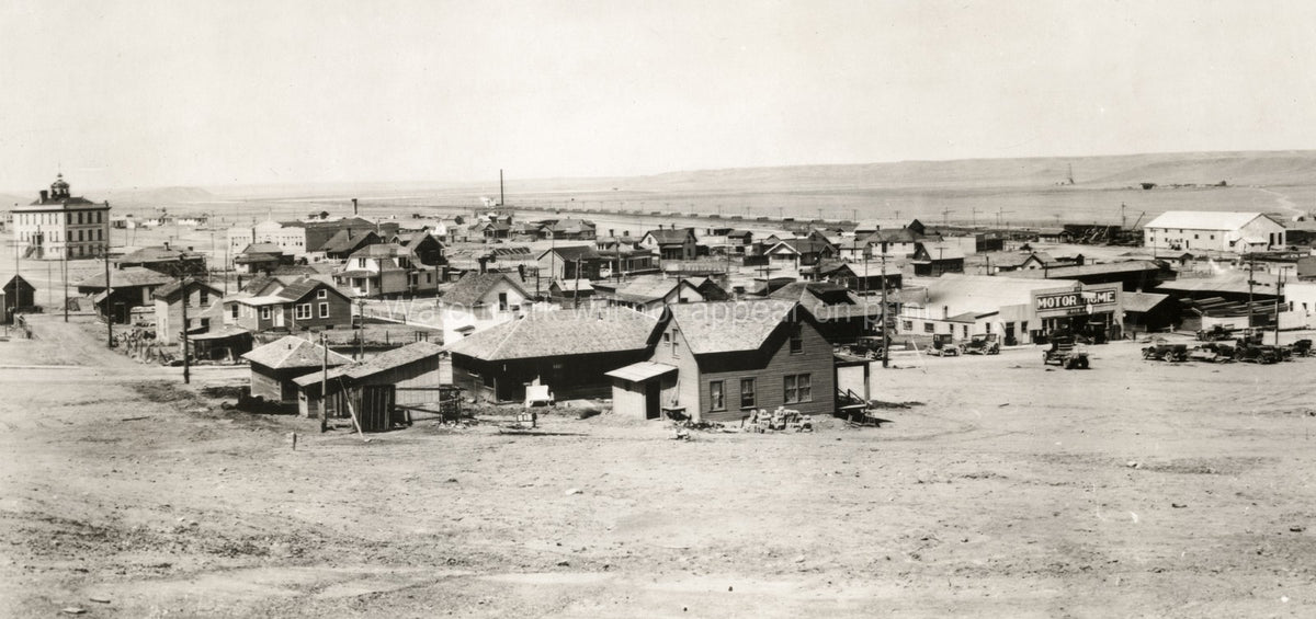 Shelby Montana Dempsey Gibbons Fight Townscape Buildings Cars Vtg. Photo 20thC.