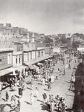 Peshawar Khyber Pass India Street Scene Market Crowd Cityscape Vtg. Photo 19thC.