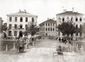 Shanghai China Central Hotel Rickshaws Porters Street Scene Vtg. Photo 19thC.