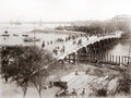 Shanghai China Suzhou Creek Bridge Cityscape Harbor Boats Vtg. Photo 19thC.