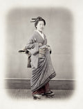 Japan Young Woman Kimono Traditional Dress Hairstyle Geta Vtg. Photo 19thC.