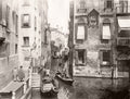 Venice Italy Canal Scene Gondola Boats People Daily Life Vtg. Photo 19thC.