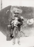 Puerto Rico Man Selling Ducks Street Vendor Barefoot Poultry Vtg. Photo 19thC.