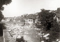 St. Pierre Martinique River Townscape Colonial Buildings Vtg. Photo 20thC.