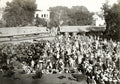 Peshawar India Street Market Scene Crowd Traders Pack Animals Vtg. Photo 19thC.