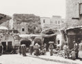 Jerusalem Damascus Gate Market Street Scene People Palestine Vtg. Photo 19thC.