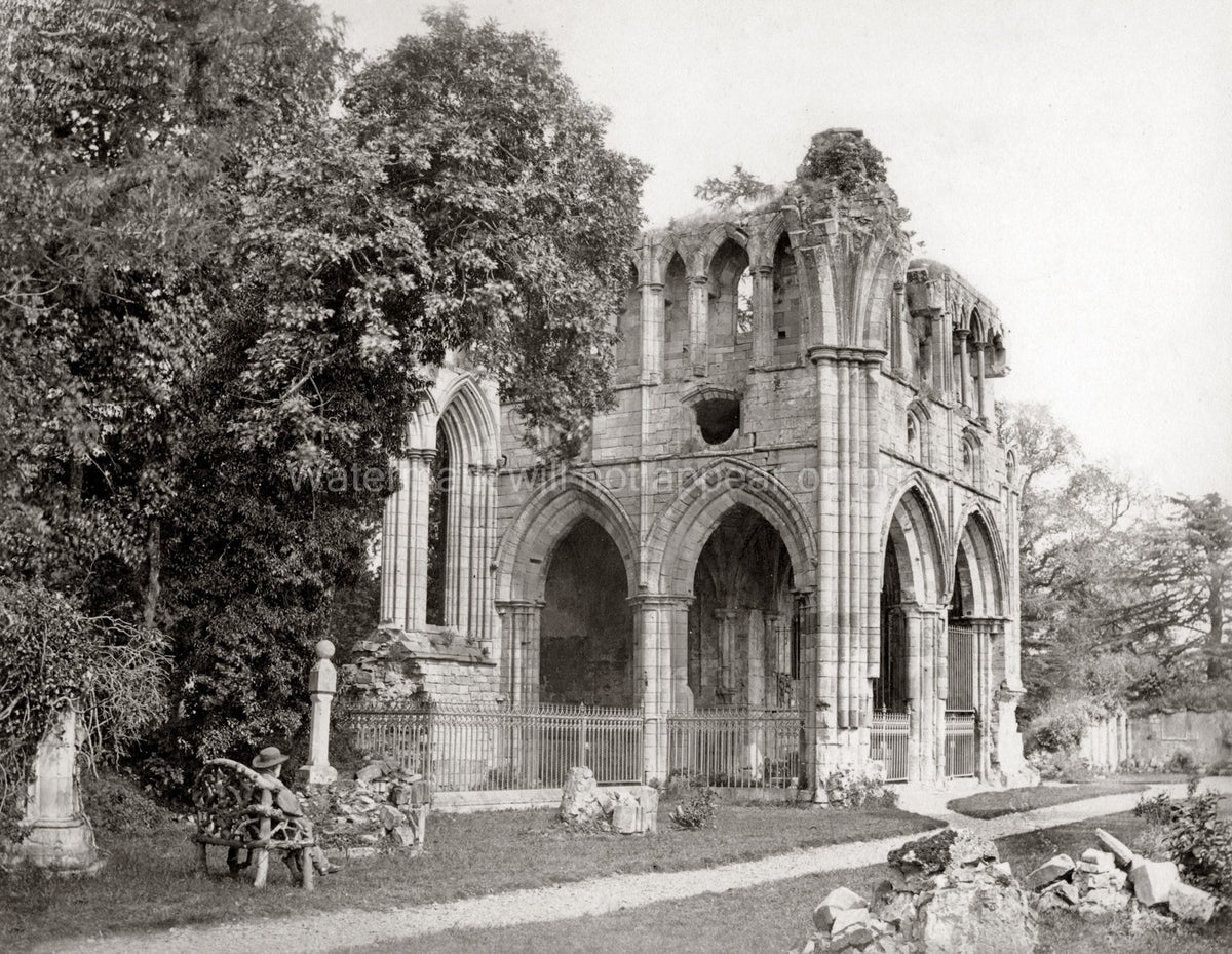Dryburgh Abbey Melrose Scotland Gothic Ruins Architecture Vtg. Photo 19thC.