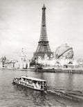 Paris Eiffel Tower River Seine World Fair Exposition Globe Vtg. Photo 19thC.