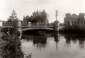 Christchurch NZ Victoria Bridge Supreme Court Avon River Vtg. Photo 19thC.