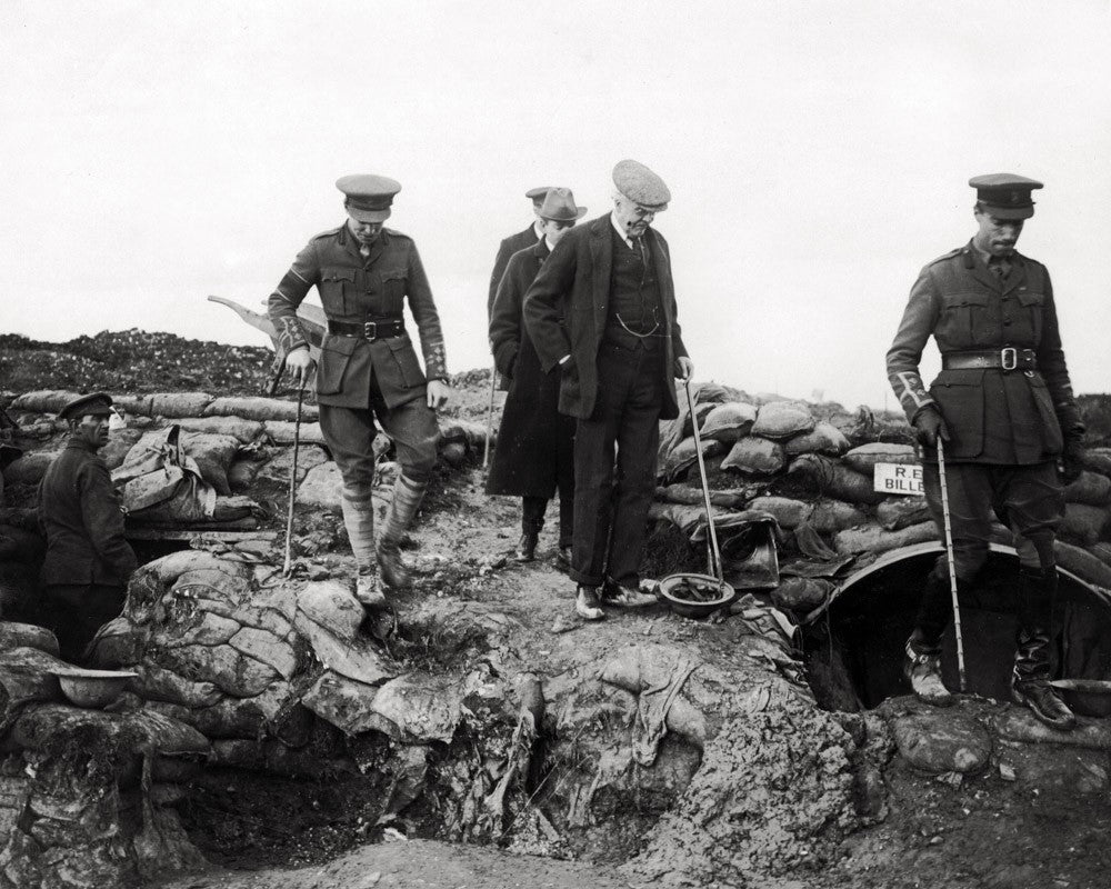 France AJ Balfour WWI Military Soldiers Trench Sandbags Vtg. Photo