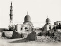 Egypt Kait Bey Mosque Mamluk Architecture Minaret Dome Ruins Vtg. Photo 19thC.