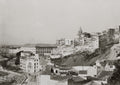 Malaga Spain Cityscape View Hillside Cathedral Architecture Vtg. Photo 19thC.