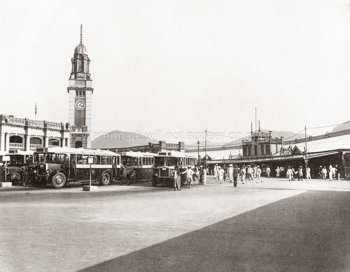 Hong Kong Kowloon Clock Tower Bus Terminus Transportation Hub Vtg. Photo 20thC.