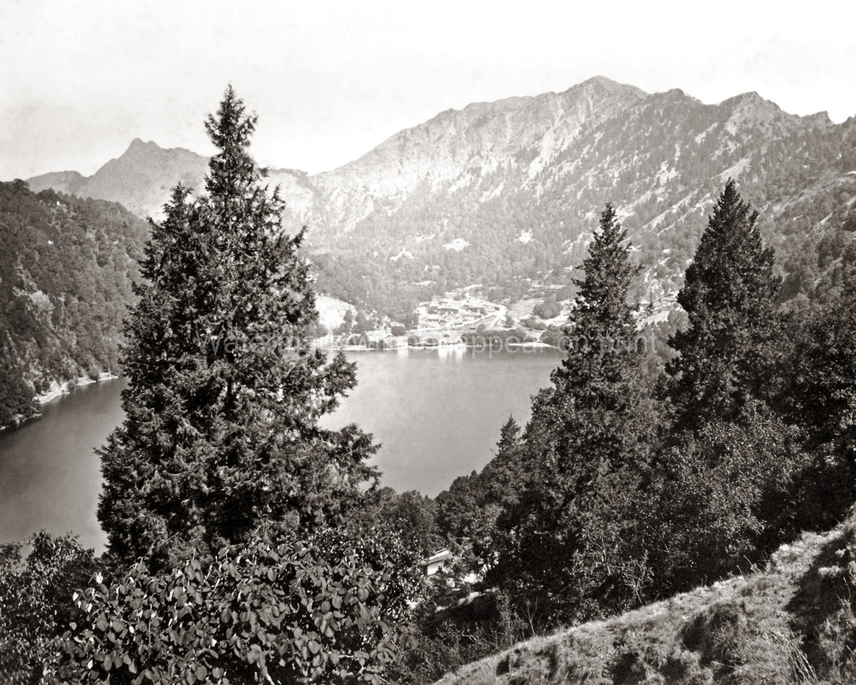 Nainital Lake Kumaon India Mountain View Landscape Scenic Vtg. Photo 19thC.
