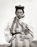 Lepcha Man Sikkim India Indigenous Portrait Traditional Dress Vtg. Photo 19thC.