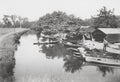 Catteshall Lock Godalming Surrey Boating River Punts People Vtg. Photo 19thC.