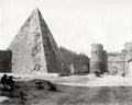 Rome Italy Tomb Cestius PyraCity Gate Shoeshine Boys Vtg. Photo 19thC.