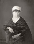 Veiled Turkish Woman Ottoman Portrait Fashion Jewelry Vtg. Photo 19thC.