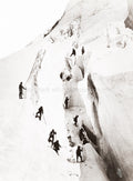 Alps Mountain Climbing Climbers Roped Together Glacier Vtg. Photo 19thC.