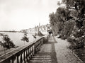 Menton France Mediterranean Coast Seaside Promenade Harbor Vtg. Photo 19thC.