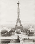 Paris Eiffel Tower Aerial View River Seine Cityscape Vtg. Photo 19thC.