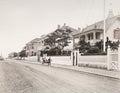Yokohama Bund Japan Rickshaw Street Scene Houses Architecture Vtg. Photo 19thC.