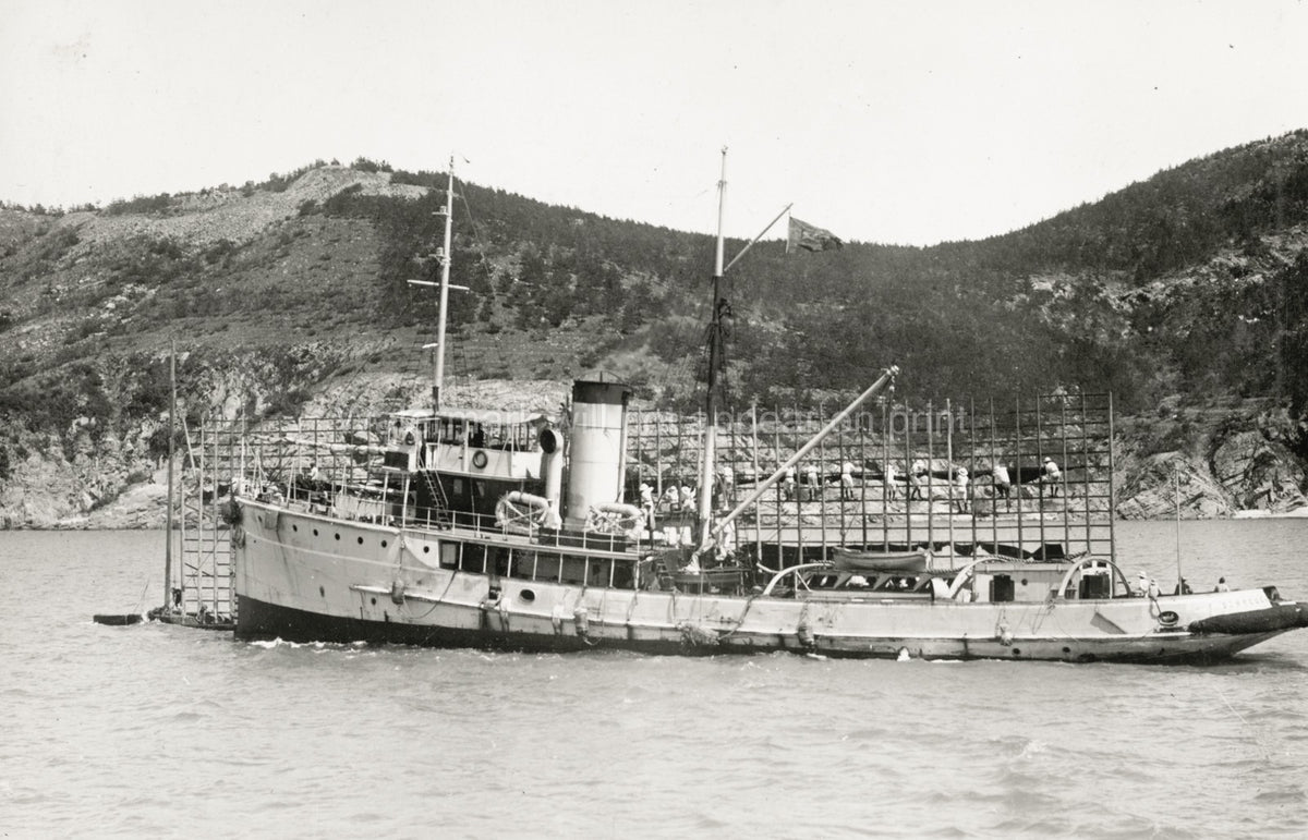 Weihai China Royal Navy Fleet Manoeuvres Ship Scaffolding Vtg. Photo 20thC.
