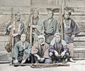 Japan Group of Farm Workers Laborers Traditional Clothing Vtg. Photo 19thC.