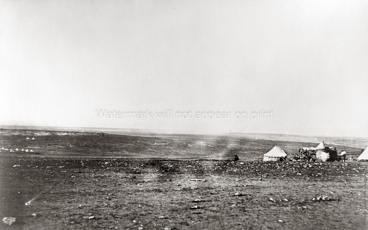 Plateau Sebastopol Crimean War Military Camp Tents Landscape Vtg. Photo 19thC.