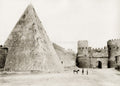 Rome Italy PyraCestius Ancient Tomb Aurelian Walls Gate Vtg. Photo 19thC.