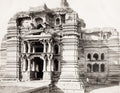 Vrindaban India Hindu Temple Bindrabund Ornate Stone Ruins Vtg. Photo 19thC.