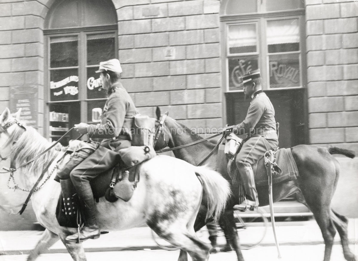 Ghent French Officer Morocco Soldiers Horses Cavalry Vtg. Photo WW1