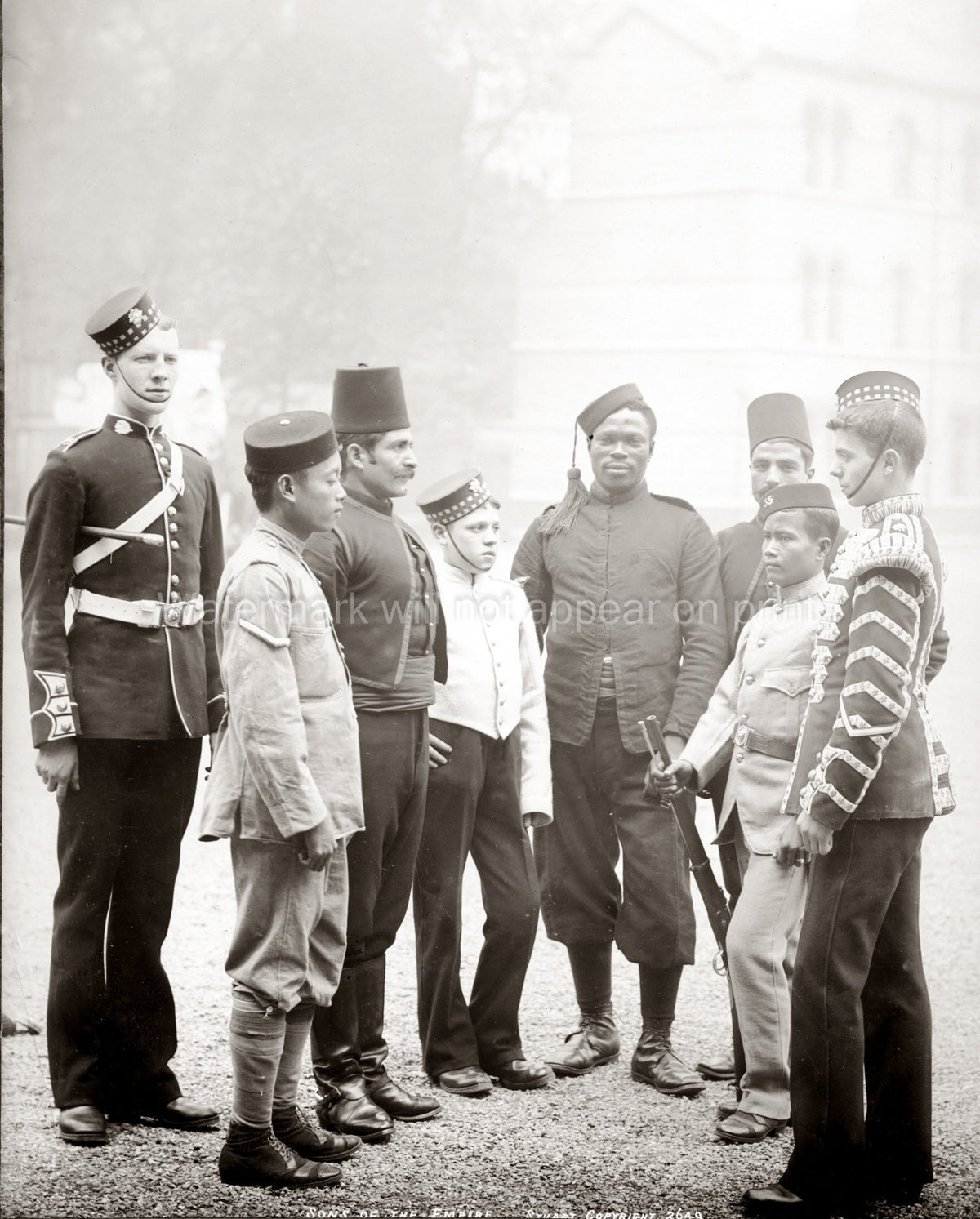 British Army Colonial Regiments Sons Empire Soldiers Vtg. Photo 19thC.