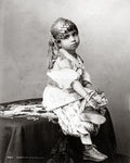 Algeria Mauresque Child Girl Portrait Traditional Dress Vtg. Photo 19thC.