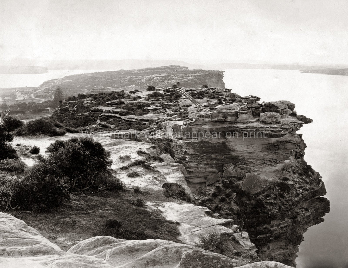 Sydney Harbour Heads Australia Coastal Cliffs Landscape Vtg. Photo 19thC.