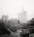 New York City Hall Manhattan Municipal Building Aerial View Vtg. Photo 20thC.