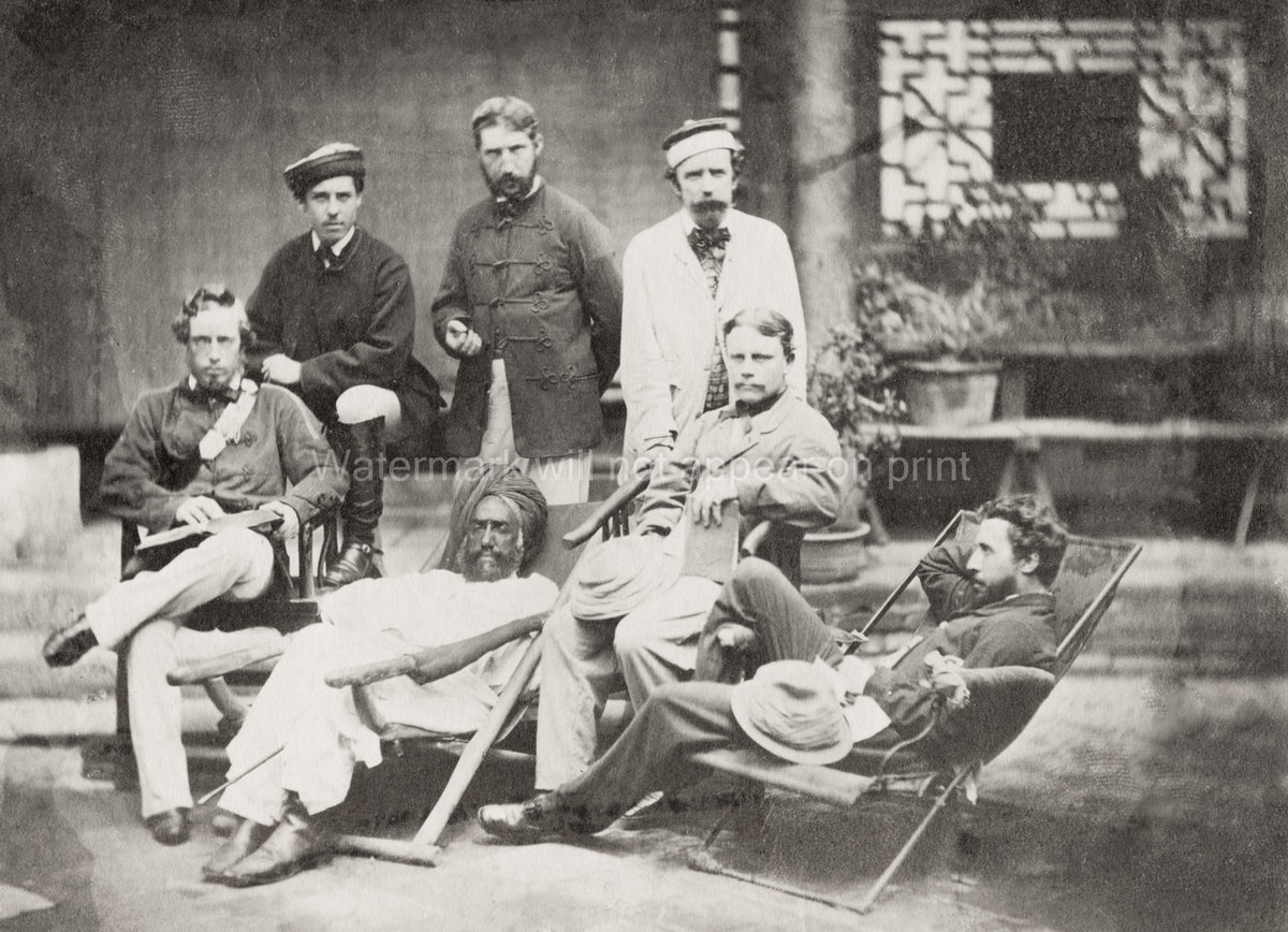 Tientsin China Fane's Horse 19th Lancers Officers Military Vtg. Photo 19thC.
