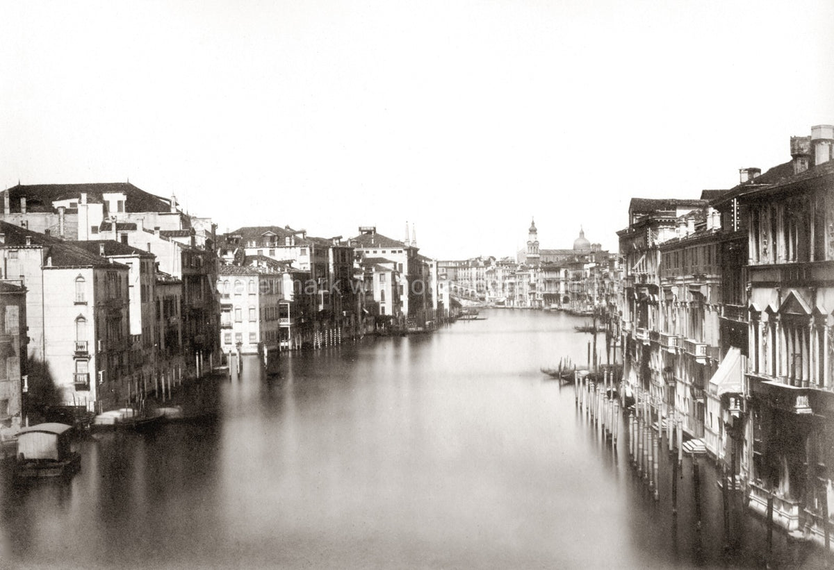 Venice Grand Canal Rialto Bridge Cityscape Architecture Vtg. Photo 19thC.
