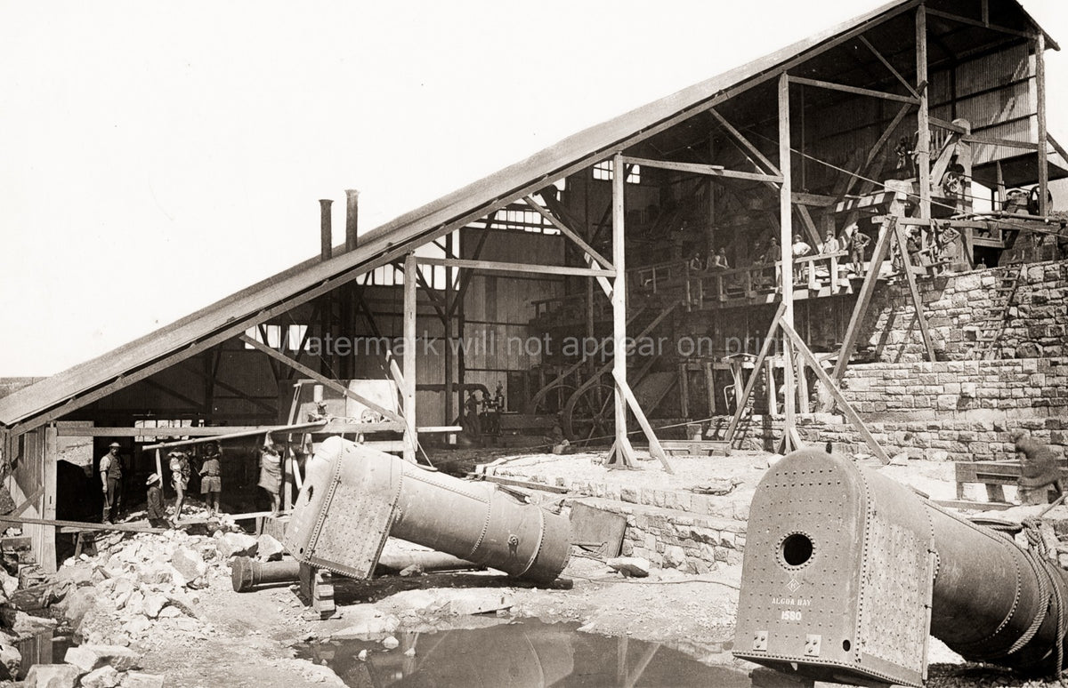 Witwatersrand Gold Mining Knight's Battery South Africa Vtg. Photo 19thC.