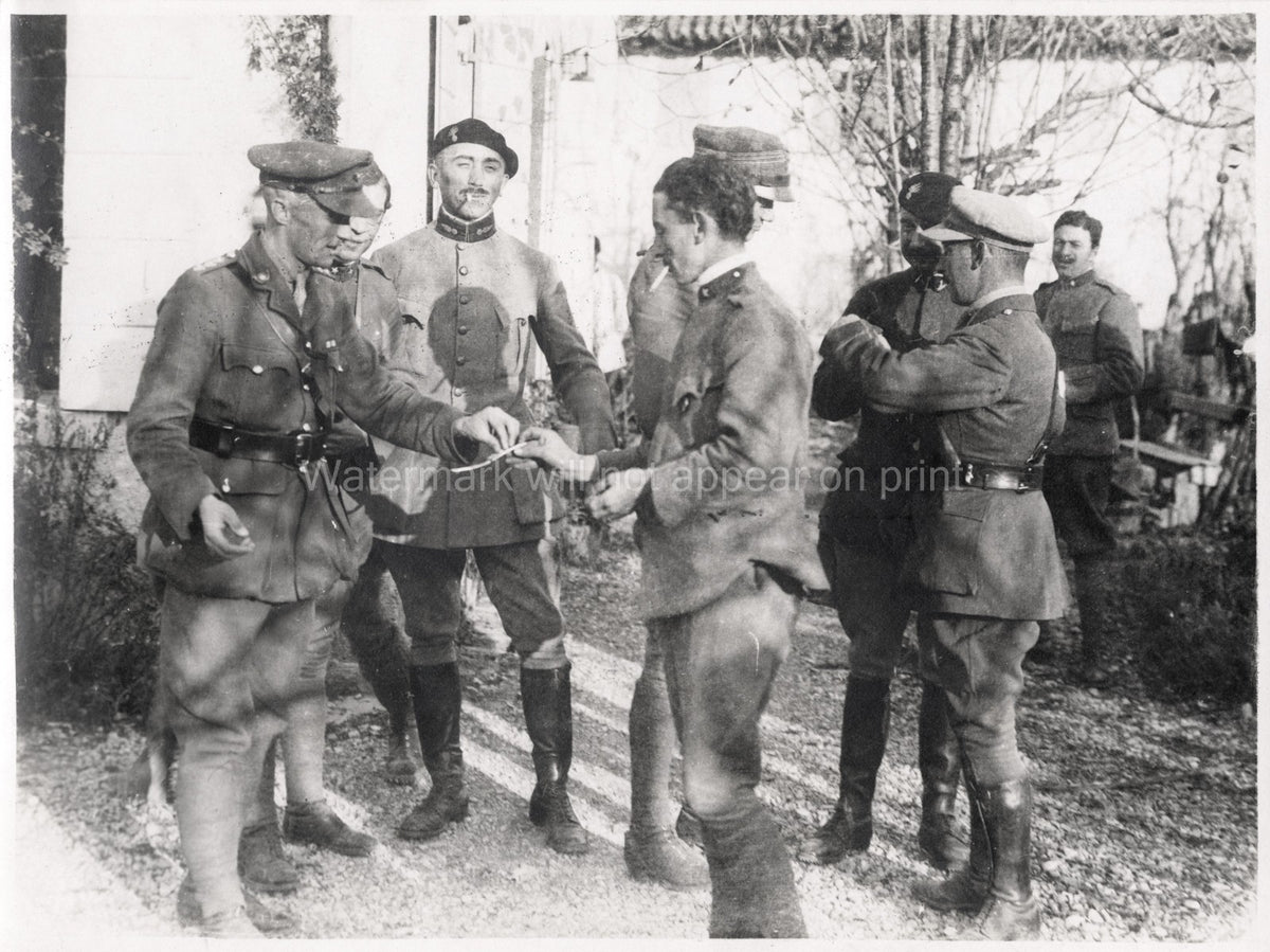 Italy WW1 British Italian French Officers Soldiers Military Group Vtg. Photo