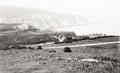 Alum Bay Isle Wight England Coastal Landscape Cliffs Hotel Vtg. Photo 19thC.