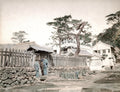 Atami Japan Hot Springs Inn Kimono Pine Tree Architecture Vtg. Photo 19thC.