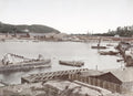 Japan Dockyard Waterfront Warehouses Harbor Ships Shipyard Vtg. Photo 19thC.