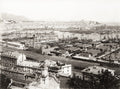 Genoa Genova Italy Port Harbor View Ships Steamships Cityscape Vtg. Photo 19thC.