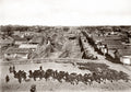 China Peking Beijing Legation Quarter Camel Caravan Cityscape Vtg. Photo 19thC.