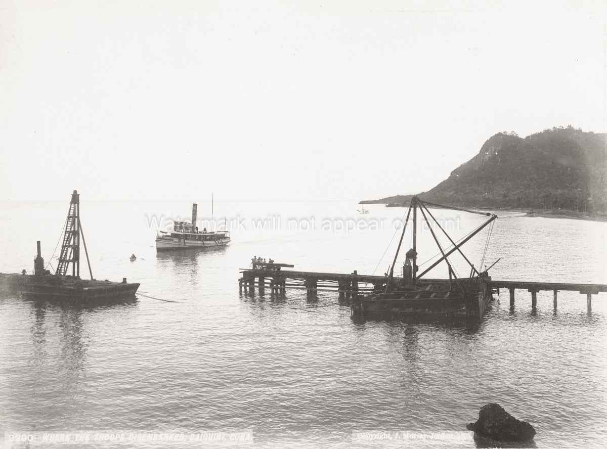 Cuba Daiquiri Wharf Harbor Steamship Disembarkation Point Vtg. Photo 19thC.