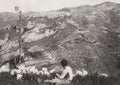 Castelmola Sicily Italy Hilltop Village Mountain Terraces Vtg. Photo Late 19thC.