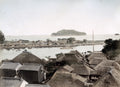 Nojima Kanazawa Japan Shore Coastal Village Thatched Roofs Vtg. Photo 19thC.