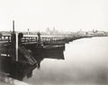 Mainz Germany Cityscape River Pontoon Bridge Cathedral Skyline Vtg. Photo 19thC.